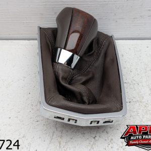 OEM 2010 Cadillac SRX 3.0L Leather Wood Shifter Chrome Trim Shift Knob