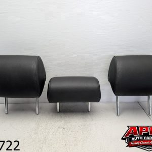 OEM 2007 Audi A6 3.0L Rear Seat Left Right Black Leather Headrest Of 3