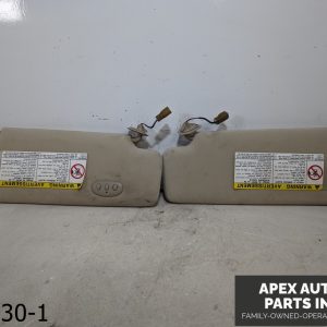 OEM 1999-2003 LEXUS RX300 3.0L Driver Passenger Side Sun Visor Pair Tan Cloth