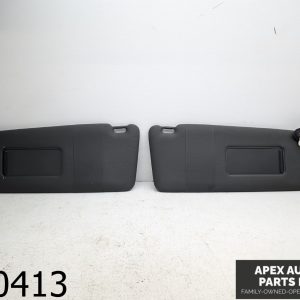 OEM 2005 BMW X3 3.0L Driver & Passenger Side Sun Visor Pair Set Black Lighted