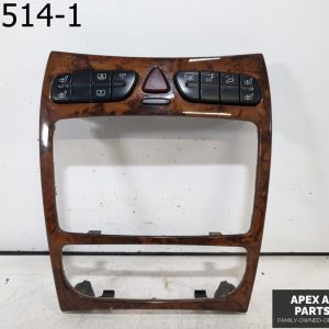 OEM 2004 Mercedes CLK320 Center Console Radio Hazard Light Trim Panel Bezel Wood