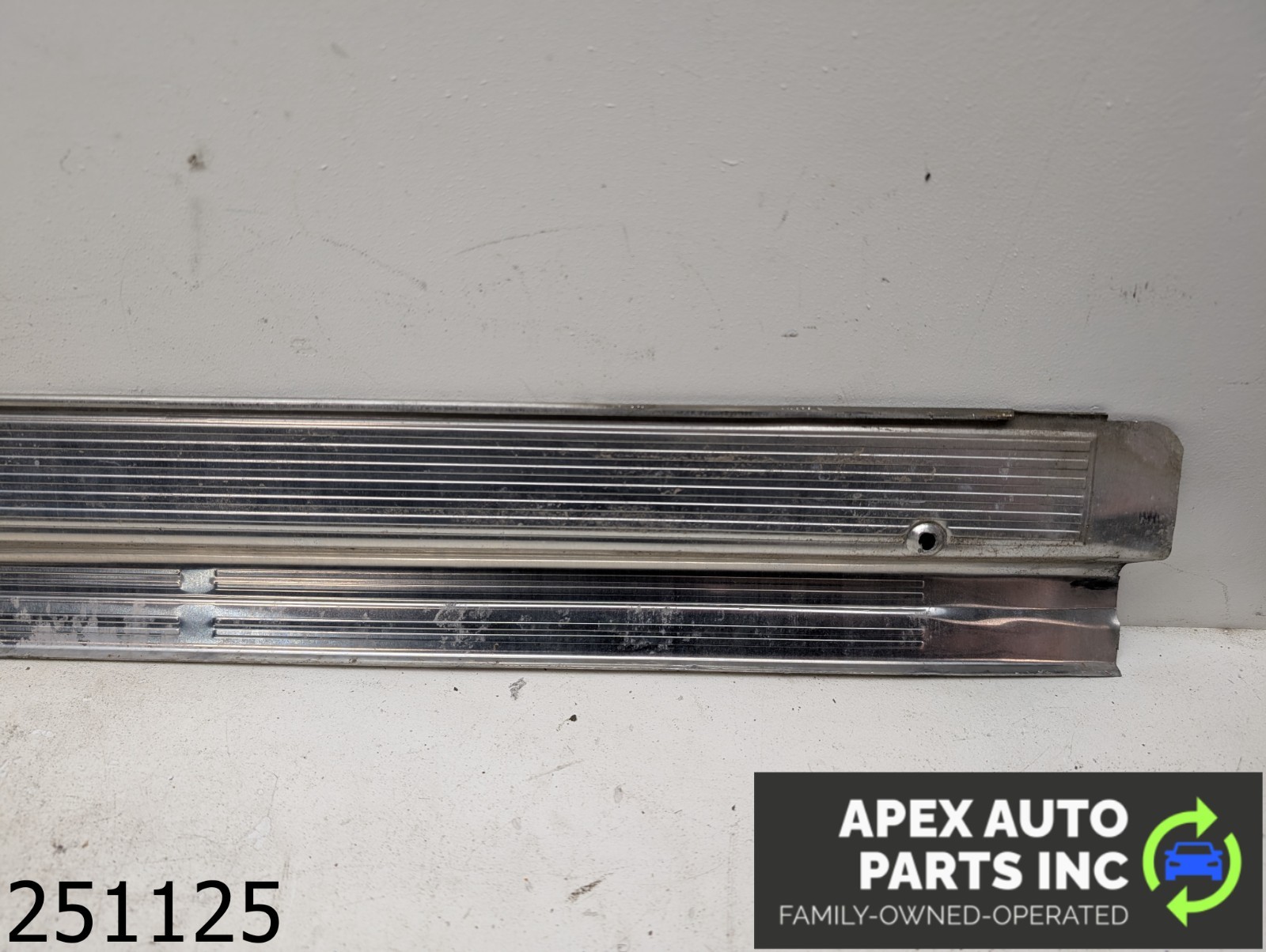 OEM 1979 Chevrolet El Camino 3.9L Chrome Lower Door Sill Trim Plates Molding - Image 6