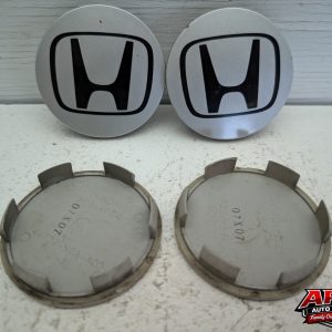 OEM 2008 Honda Accord 3.5L Wheel Center Silver Chrome Caps Black Logo