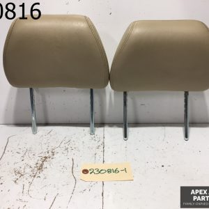 2002-2004 JAGUAR X-TYPE FRONT LEFT & RIGHT SEAT HEADREST LEATHER SET TAN OEM