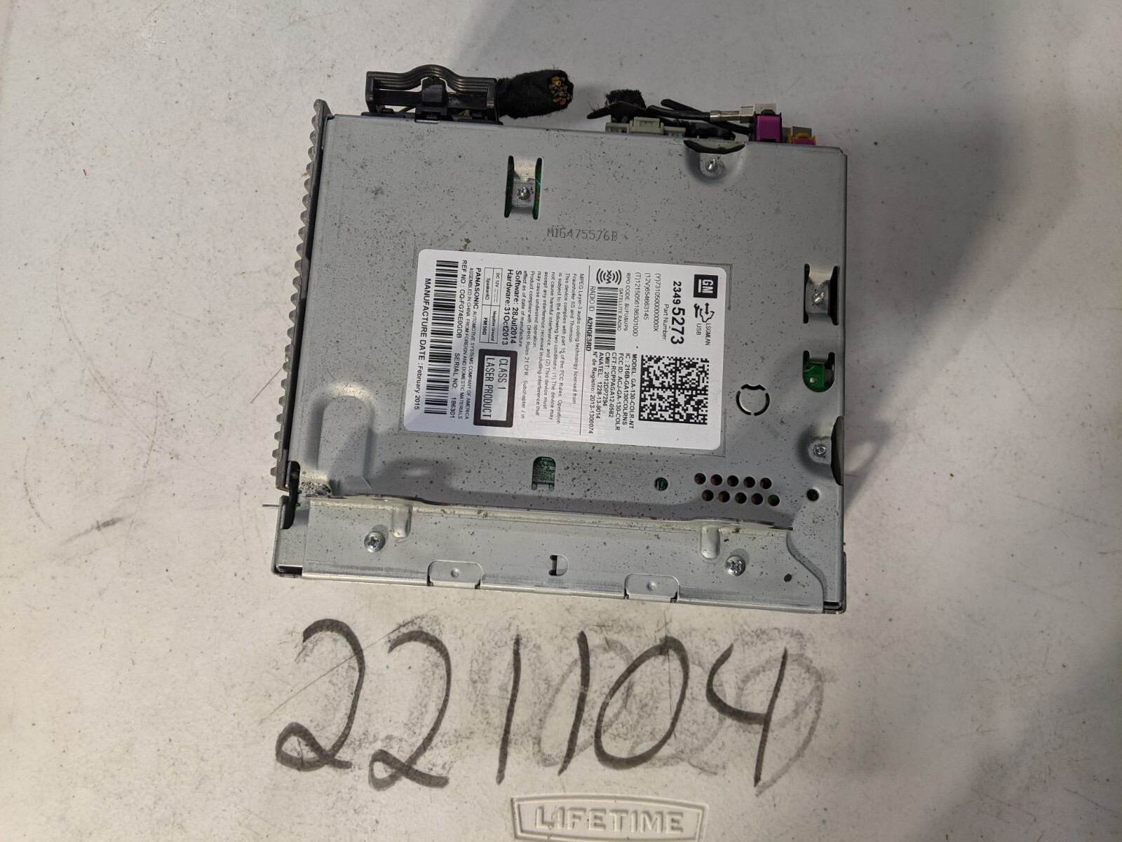 2015 2016 CHEVROLET CRUZE AM/FM RADIO DISC MP3 CD PLAYER RECEIVER 23495273 OEM