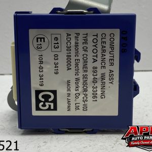 OEM 2010 Lexus ES350 3.5L Driver Parking Aid Control Module
