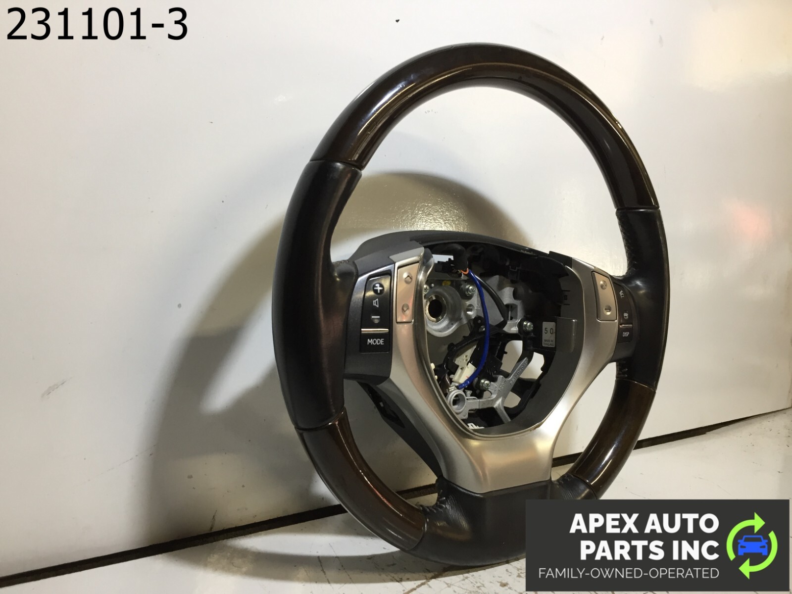 OEM 2015 Lexus ES350 STEERING WHEEL ASSEMBLY BLACK LEATHER WOOD GRAIN - Image 3