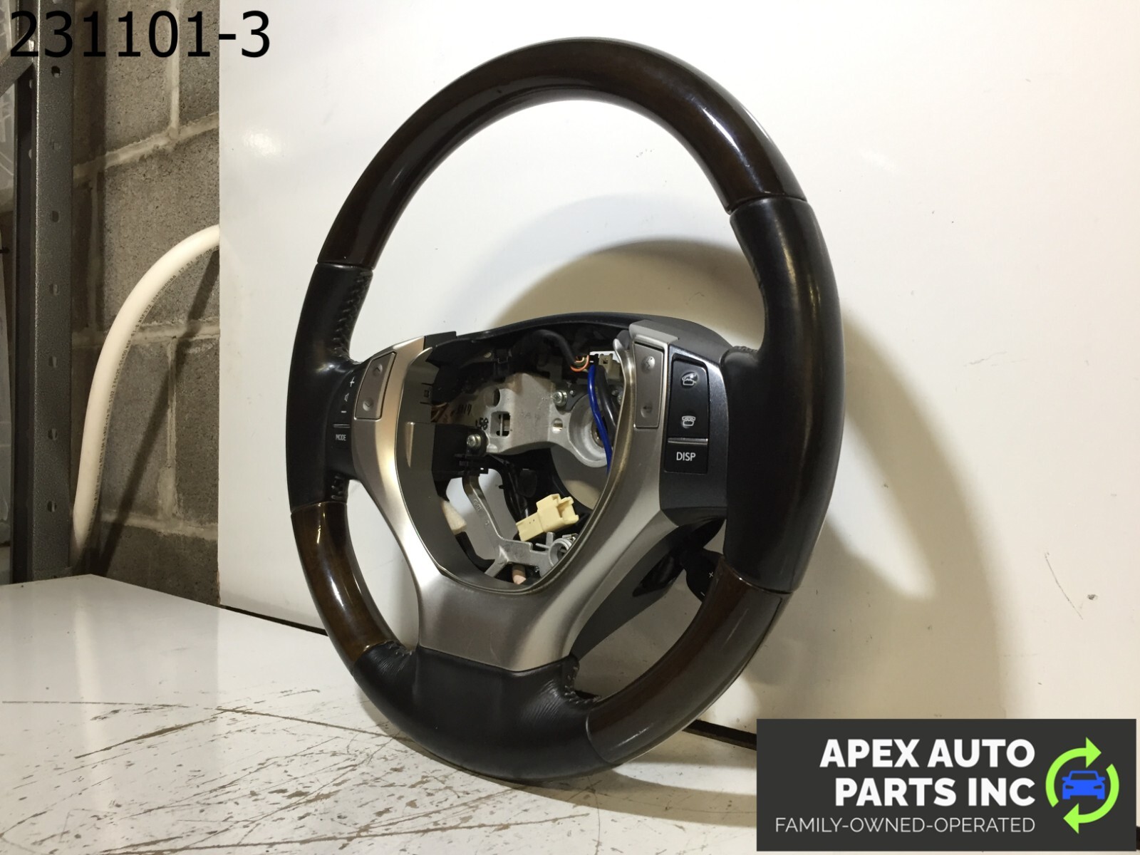 OEM 2015 Lexus ES350 STEERING WHEEL ASSEMBLY BLACK LEATHER WOOD GRAIN - Image 4