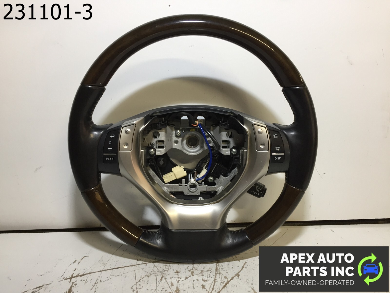OEM 2015 Lexus ES350 STEERING WHEEL ASSEMBLY BLACK LEATHER WOOD GRAIN