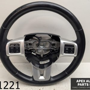 OEM 2013 Dodge Durango 3.6L Black Leather Driver Steering Wheel Assembly