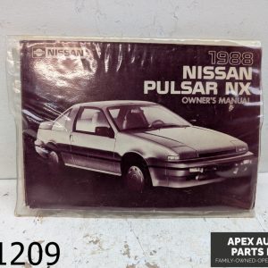 OEM 1988 Nissan Pulsar NX 1.8L Owner Manual User Guide