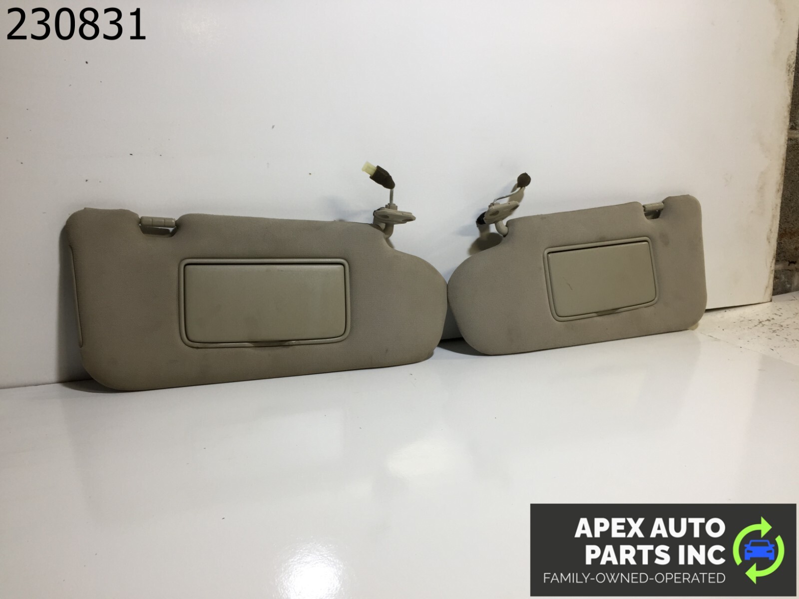 OEM 2003 - 2008 Infiniti FX35 FX45 Sun Visor Shade Beige Pair Set - Image 3