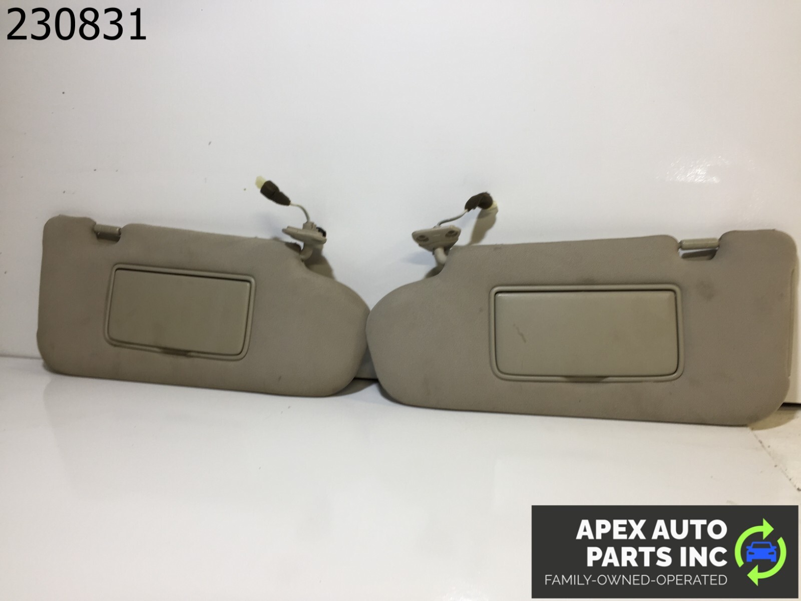 OEM 2003 - 2008 Infiniti FX35 FX45 Sun Visor Shade Beige Pair Set - Image 4
