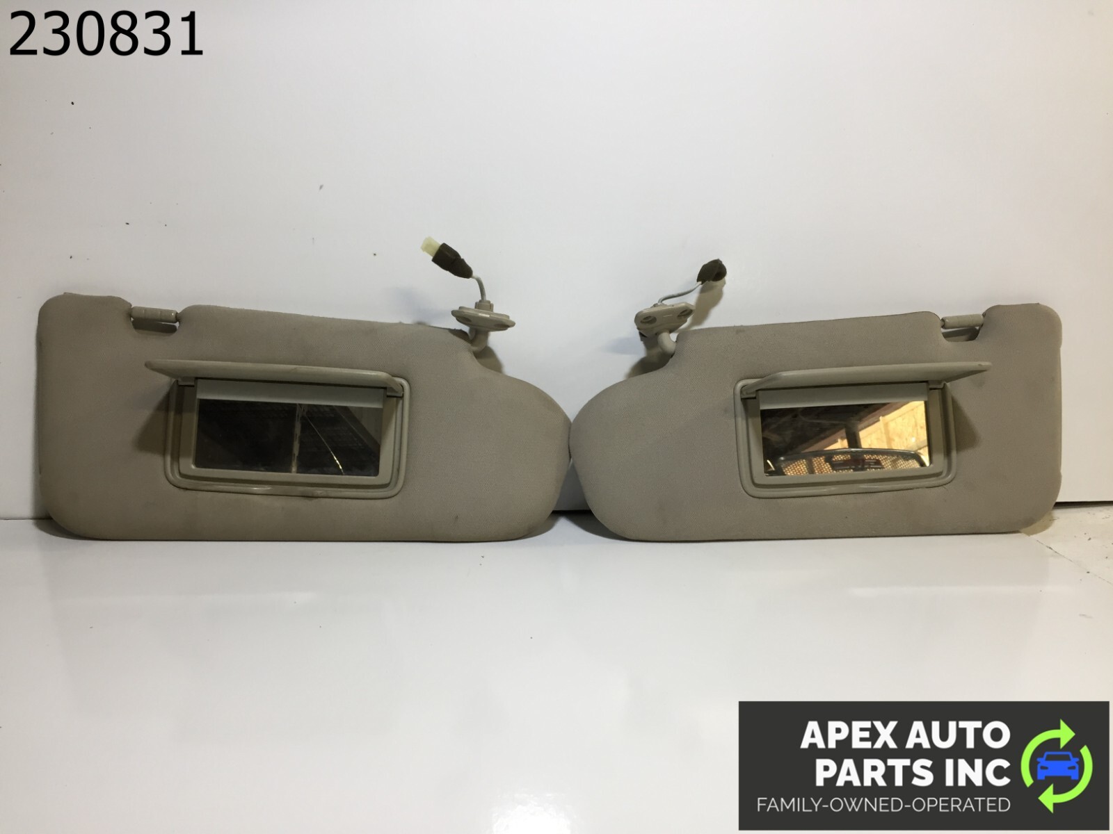 OEM 2003 - 2008 Infiniti FX35 FX45 Sun Visor Shade Beige Pair Set - Image 5