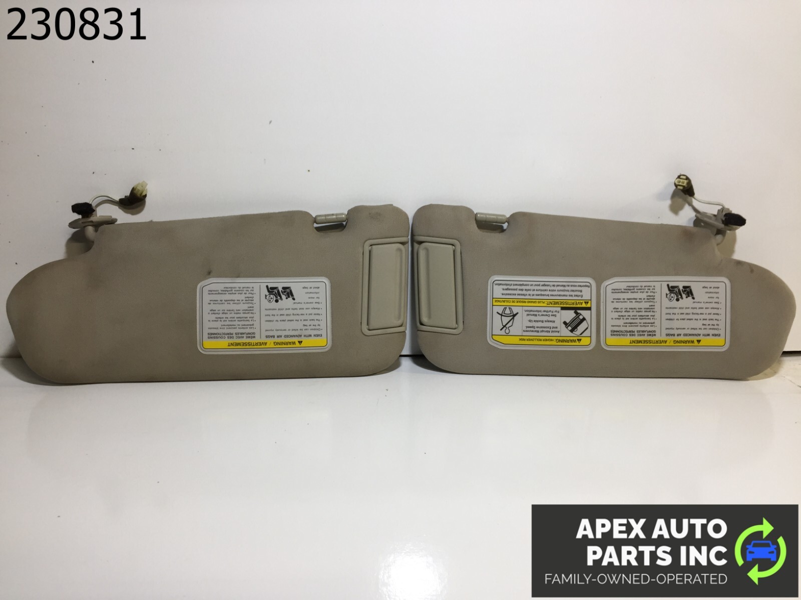 OEM 2003 - 2008 Infiniti FX35 FX45 Sun Visor Shade Beige Pair Set - Image 7