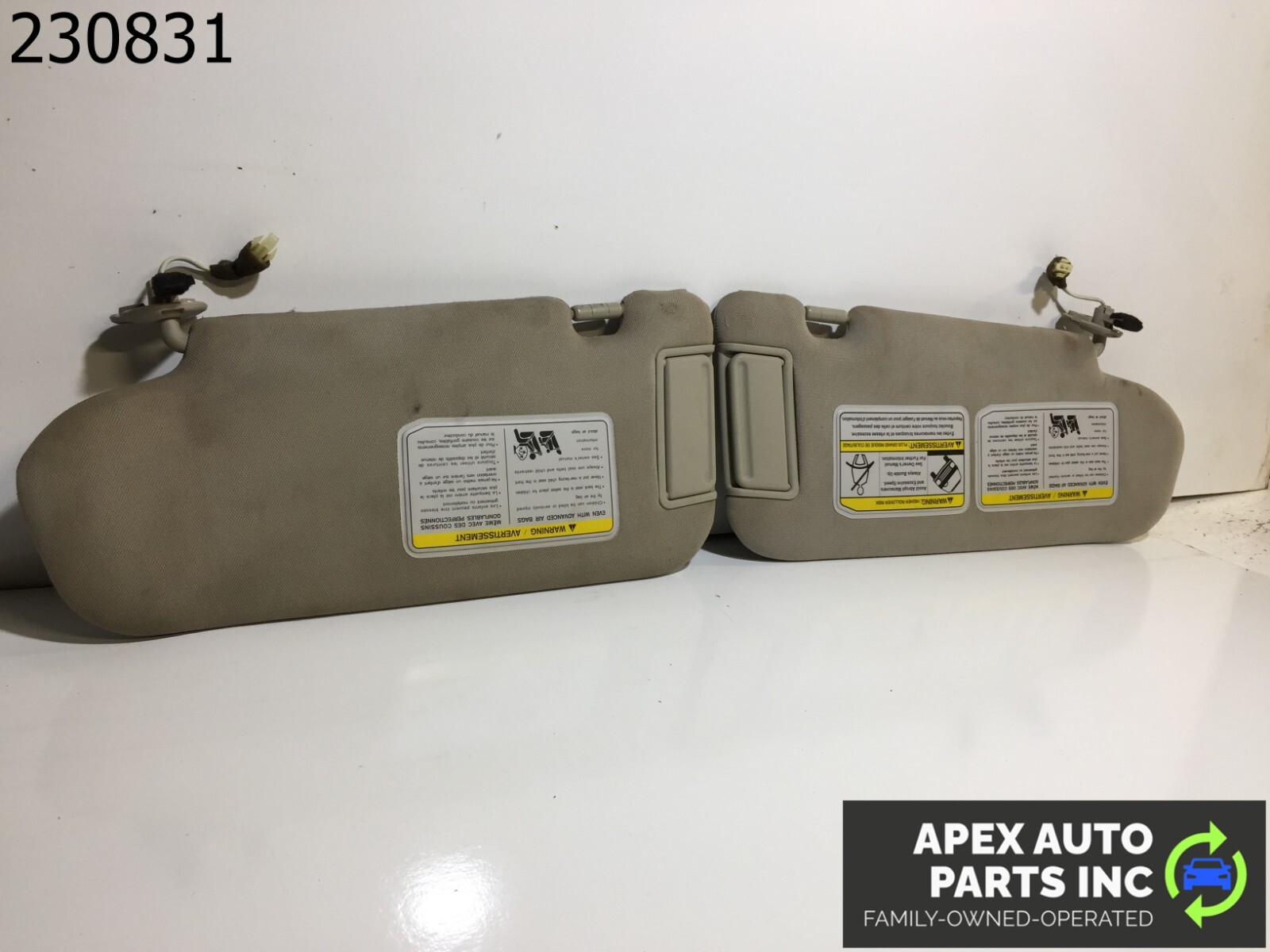 OEM 2003 - 2008 Infiniti FX35 FX45 Sun Visor Shade Beige Pair Set - Image 8