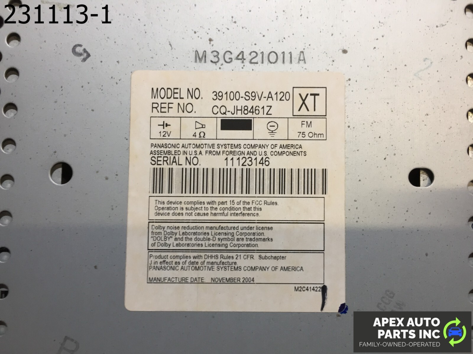 OEM 2005 Honda Pilot Radio Cd Cassette Player 39100-S9V-A120 - Image 8