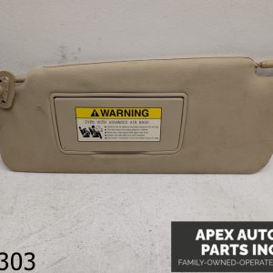 OEM 2007 Acura MDX 3.5L Drivers Side Cloth Sun Visor Tan