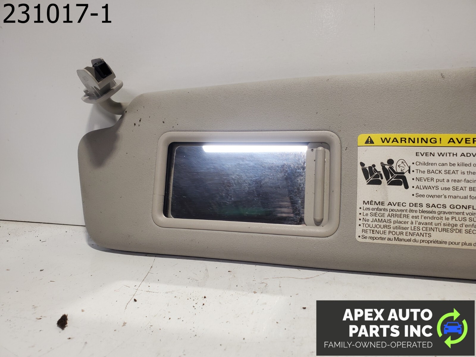 OEM 2008 Audi A4 Left Dual Mirror Concave Sun Visor Grey - Image 5