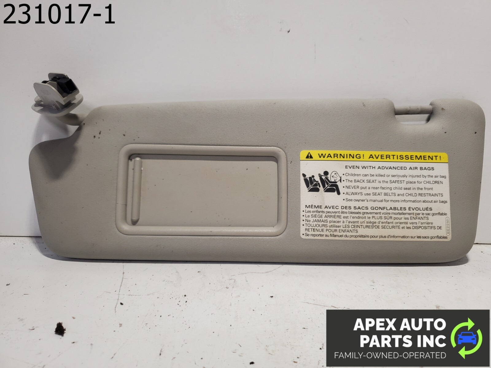 OEM 2008 Audi A4 Left Dual Mirror Concave Sun Visor Grey