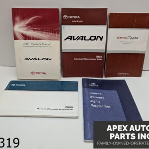 OEM 2008 Toyota Avalon 3.5L Owners Manual with supplements and case