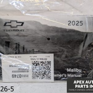 OEM 2019-2025 Chevrolet Malibu 1.5L CASE OWNERS MANUAL USER GUIDE CASE