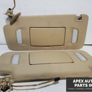 OEM 2008-2012 Buick Enclave Sun Visors Tan Beige Pair Passenger Driver W/ Lights