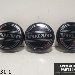 OEM 2003-2006 Volvo XC90 2.9L BLACK CENTER WHEEL HUB CAPS COVER LOGO RIMS