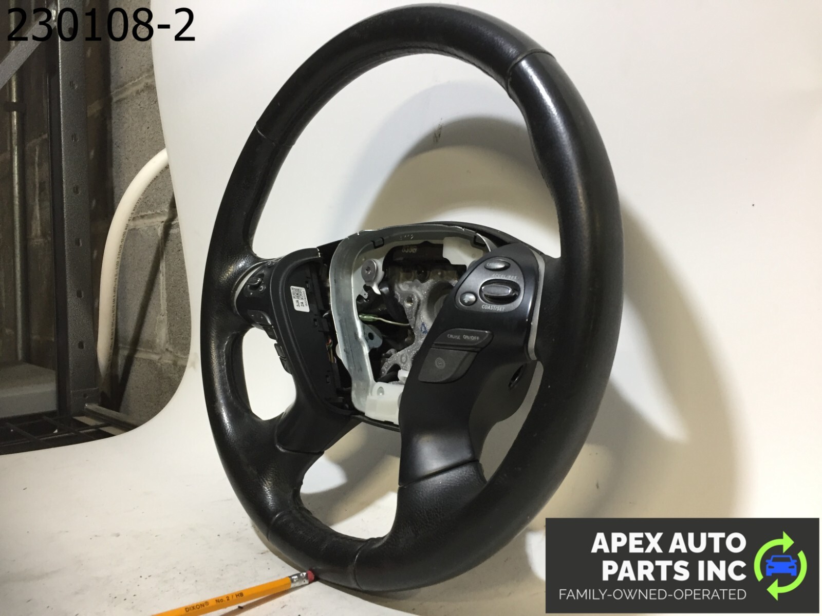 OEM 2014 Infiniti QX60 FRONT LEFT DRIVER STEERING WHEEL LEATHER BLACK - Image 4