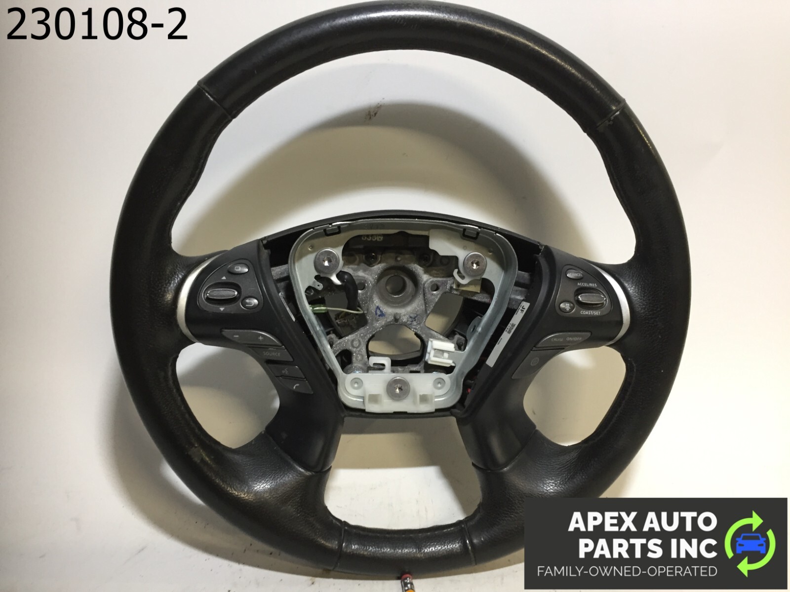 OEM 2014 Infiniti QX60 FRONT LEFT DRIVER STEERING WHEEL LEATHER BLACK