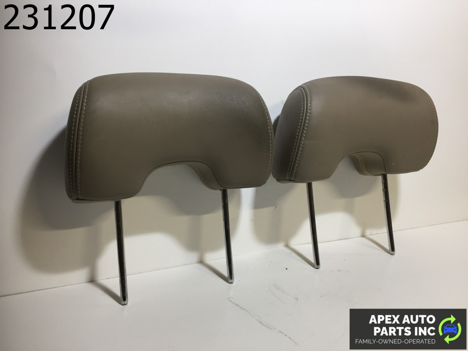 OEM Acura CL 1999 Leather Driver Left & Passenger Right Headrest Set Gray - Image 3
