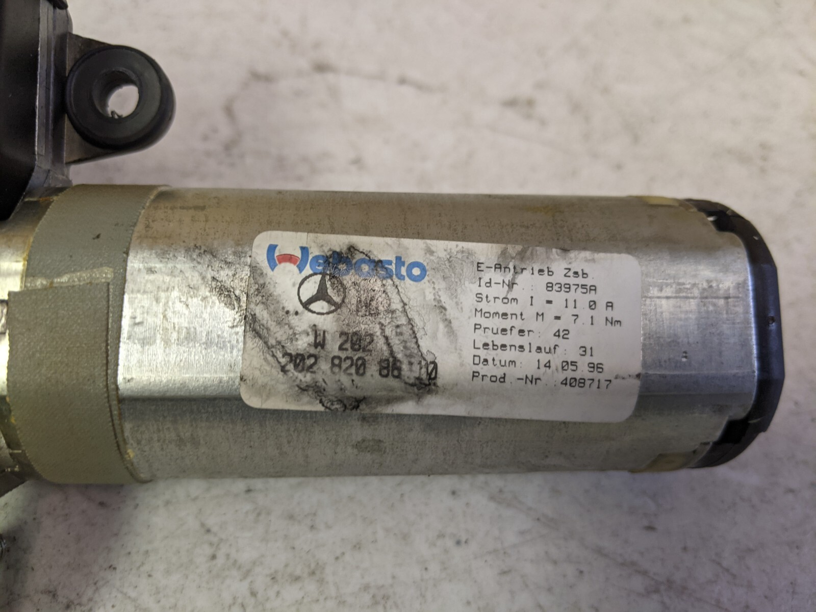 94-98 MERCEDES BENZ OEM E-CLASS C-CLASS SUN ROOF SUNROOF MOTOR 210 820 28 42 - Image 4