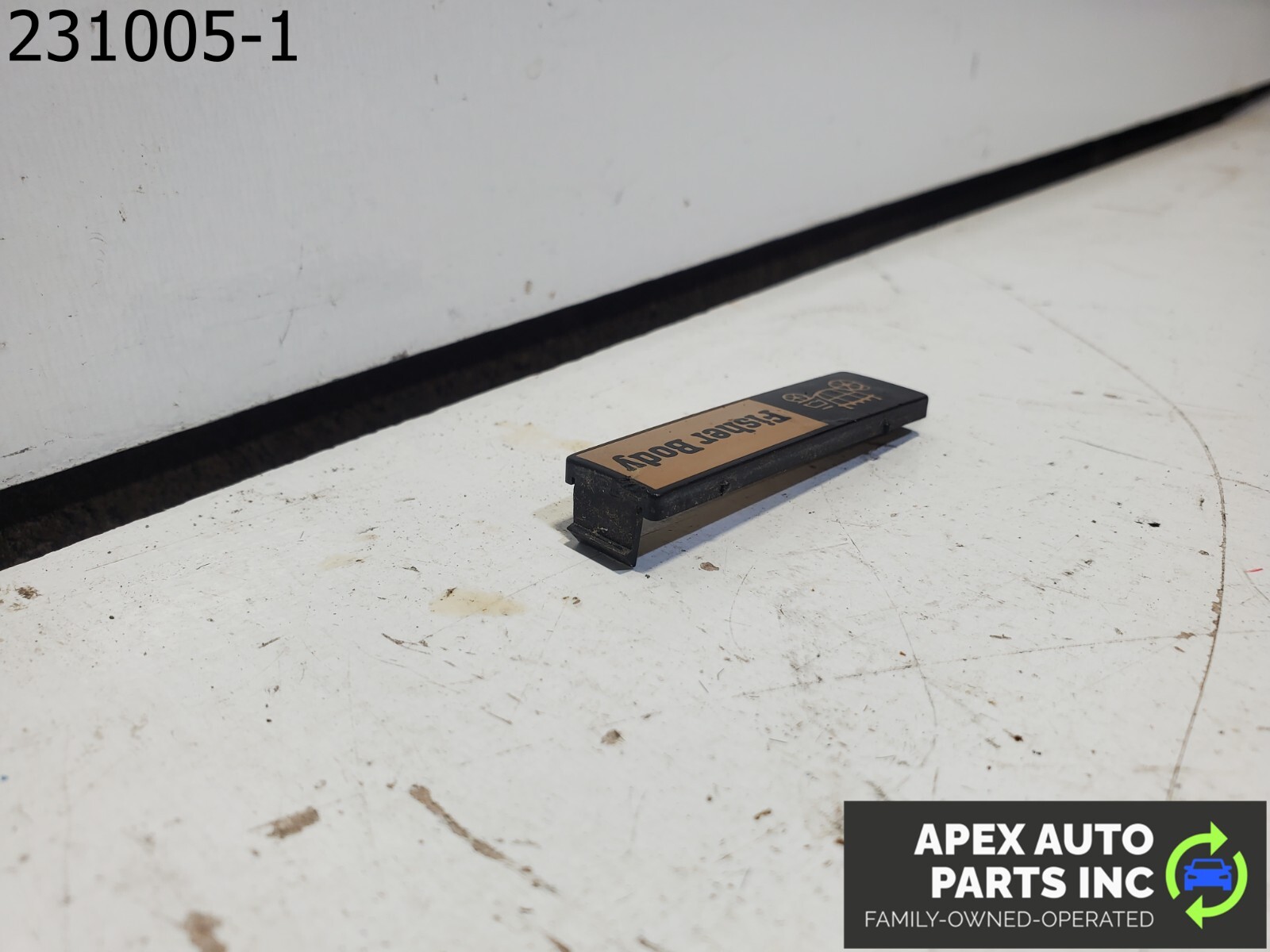 OEM 1984 Pontiac Fiero INTERIOR DOOR STEP SILL EMBLEM FISHER BODY - Image 7