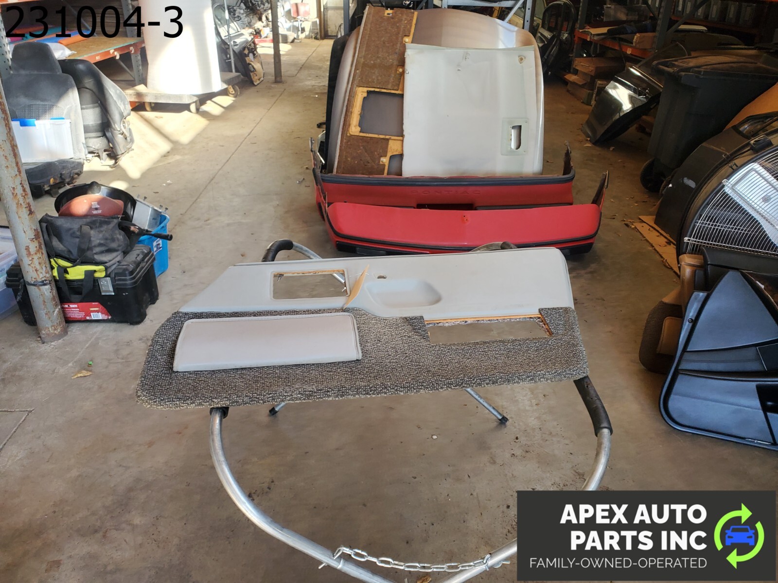 OEM 1984 Pontiac Fiero Right Interior Door Panel Power Window Gray