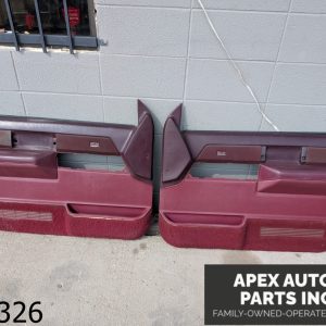 OEM 1989 GMC Sierra 2500 5.7L Driver Passenger RH LH Maroon Red Door Panel Set