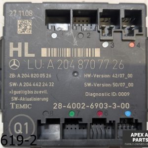 OEM 2010-2012 Mercedes GLK350 3.5L REAR LEFT SIDE DOOR CONTROL MODULE