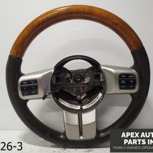 OEM 2011-2021 Jeep Grand Cherokee 5.7L Wood Heat Brown Leather Steering Wheel