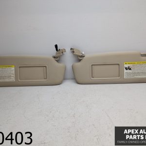 OEM 2009 Audi A4 2.0L Driver & Passenger Side Sun Visor Pair set Tan Lighted