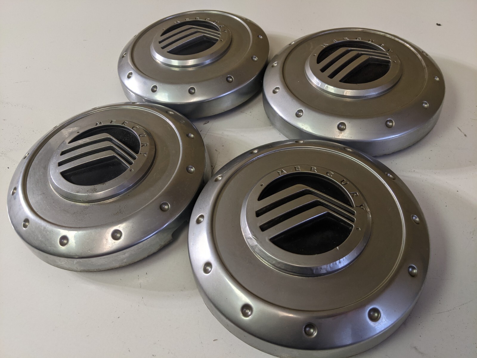 OEM 2002-2005 Mercury Mountaineer # 3456 / 3457 Aluminum Wheel Center Caps SET/4 - Image 3