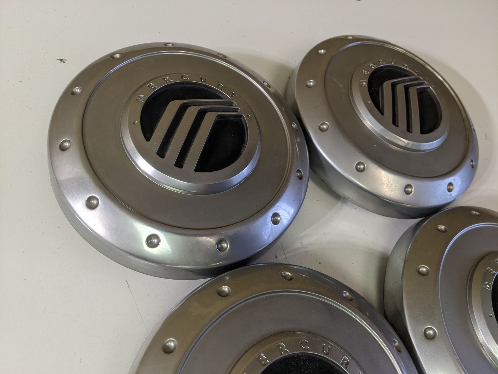 OEM 2002-2005 Mercury Mountaineer # 3456 / 3457 Aluminum Wheel Center Caps SET/4 - Image 5