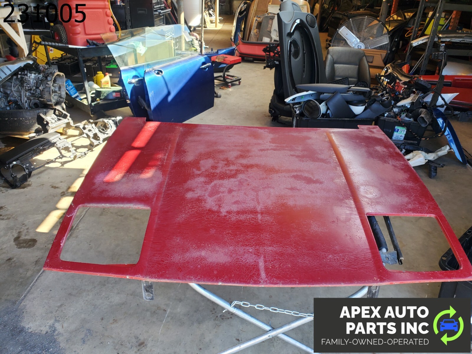 OEM Pontiac Fiero 1985 FRONT HOOD PANEL BONNET BRIGHT RED PAINT CODE 8774 - Image 3