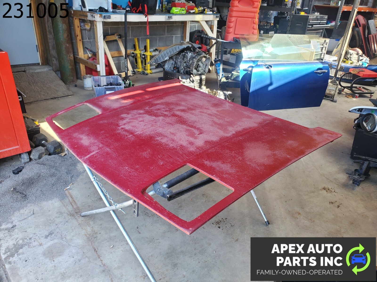 OEM Pontiac Fiero 1985 FRONT HOOD PANEL BONNET BRIGHT RED PAINT CODE 8774