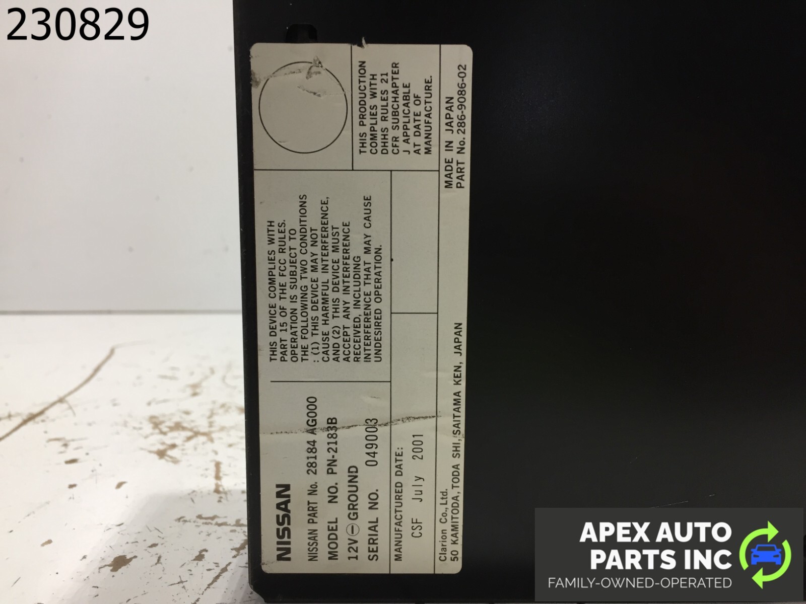 02 INFINITI Q45 6 DISC CD PLAYER CHANGER OEM GUARANTEE 167-S-63 - Image 9