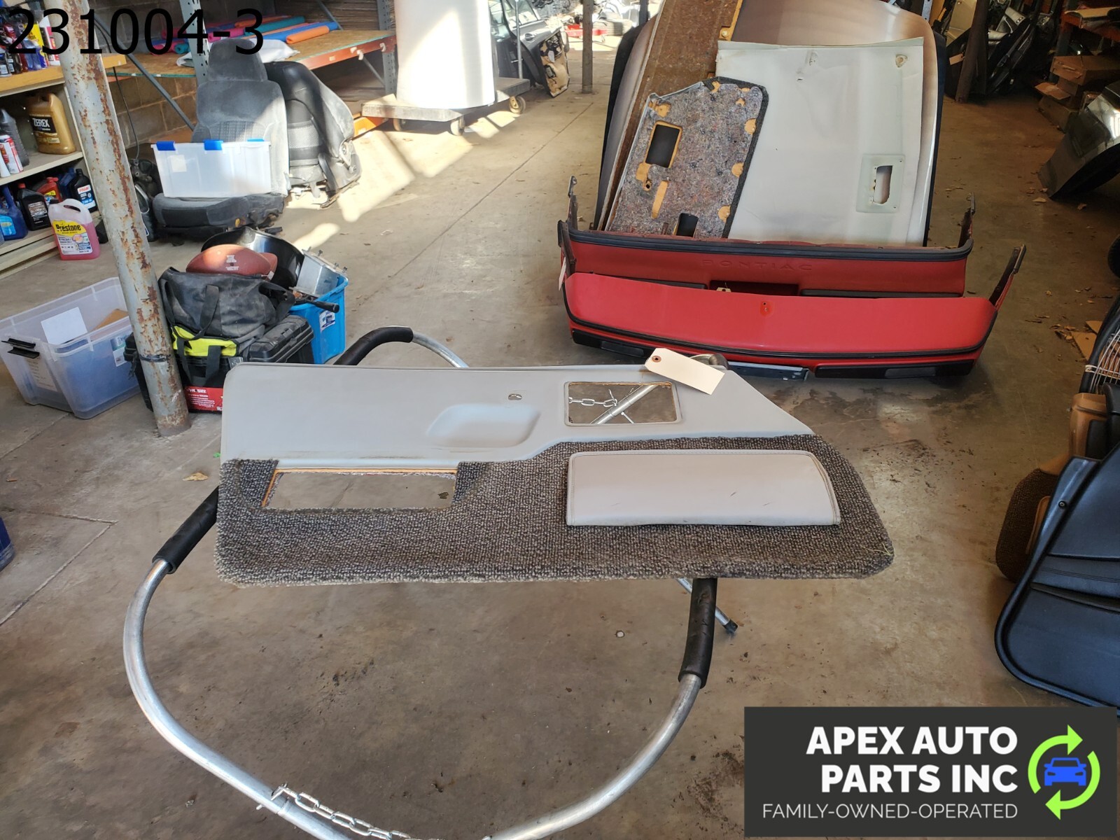 OEM 1984 Pontiac Fiero Left Interior Door Panel Power Window Gray