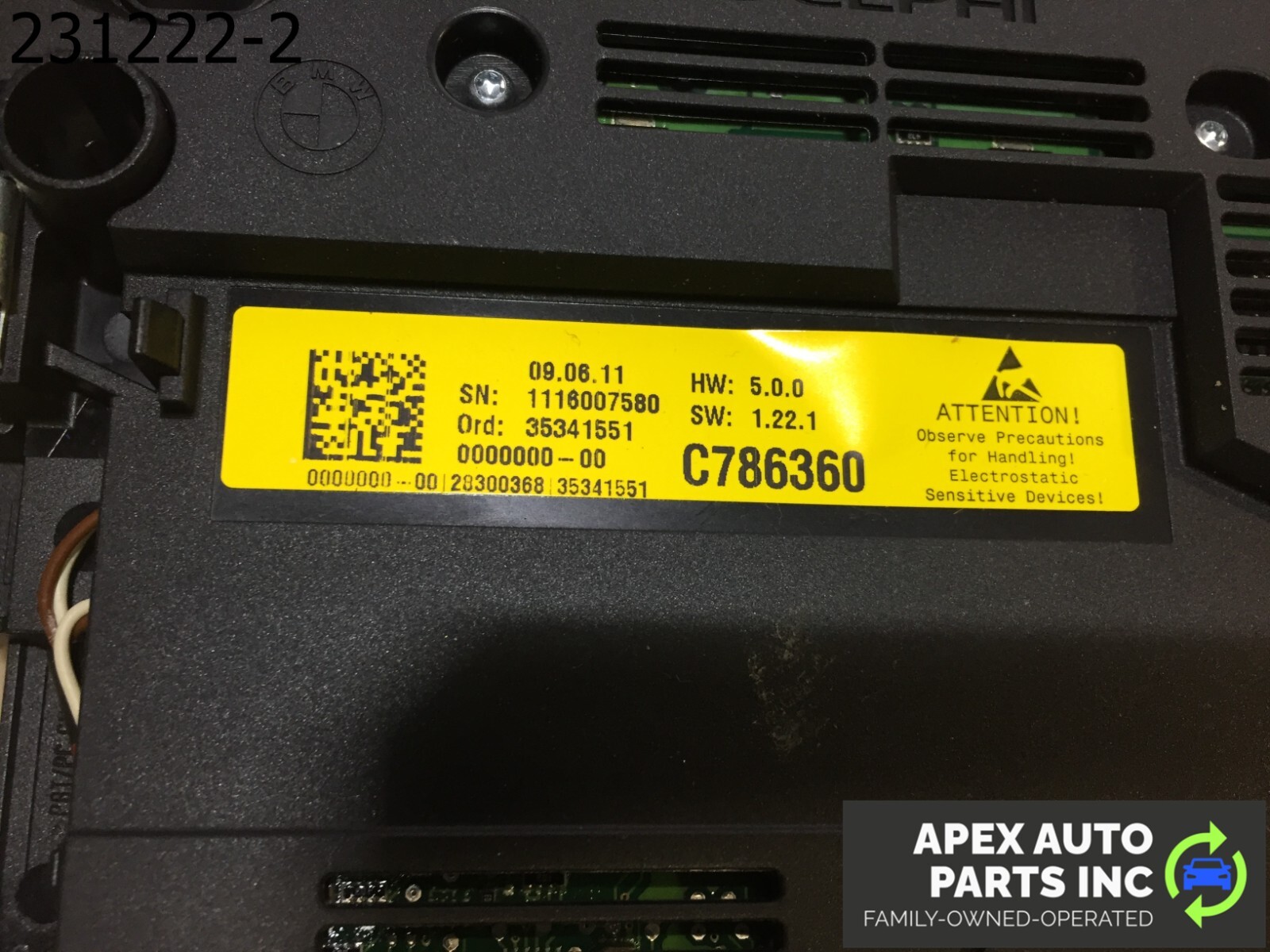 OEM 2011 BMW 550i Overhead Console Roof Dome Light Lamp Switch - Image 9