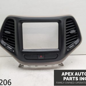 OEM 2016 Jeep Cherokee 2.4L Radio Display Dash Bezel Silver Trim Surround