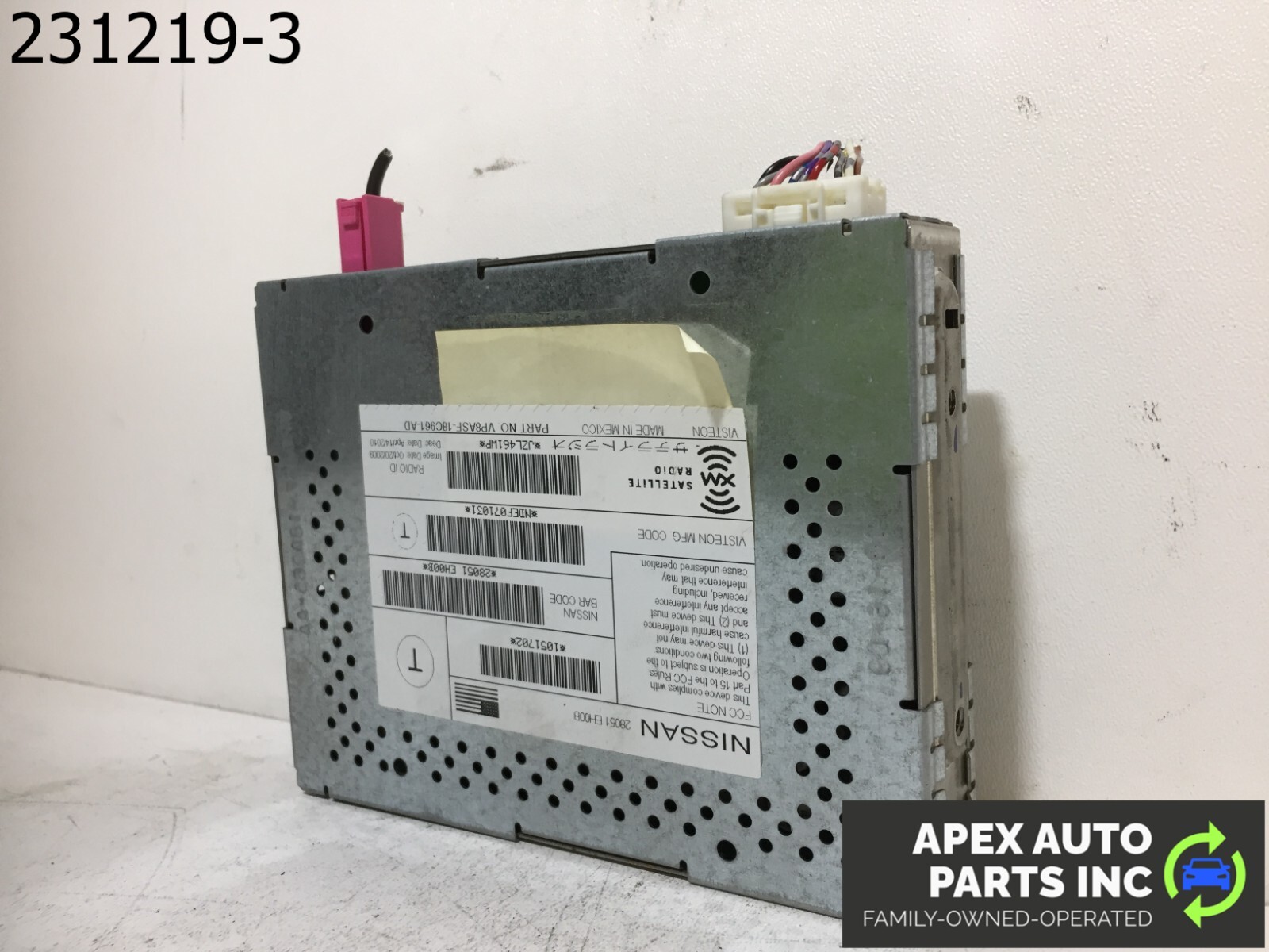 OEM Nissan Maxima 2010 Satellite Radio Receiver Control Module 28051-EH00B N23 - Image 3